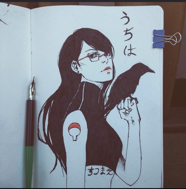 immortalsurematu:  And another quick Naruto Fanart. Done with ink, grown up Sarada