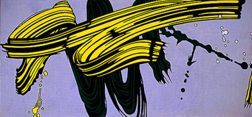 Yellow and green brushstrokes, 1966, Roy LichtensteinMedium: magna,oil,canvas