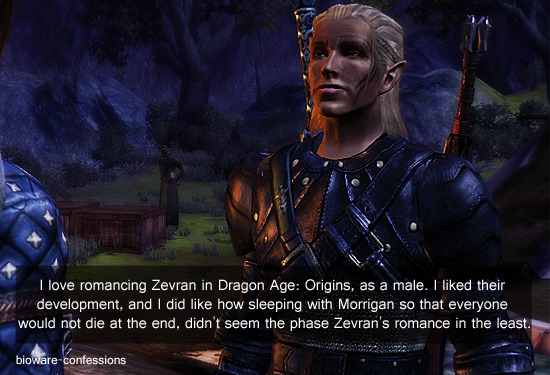 Bioware Confessions — I love romancing Zevran in Dragon Age: Origins, as