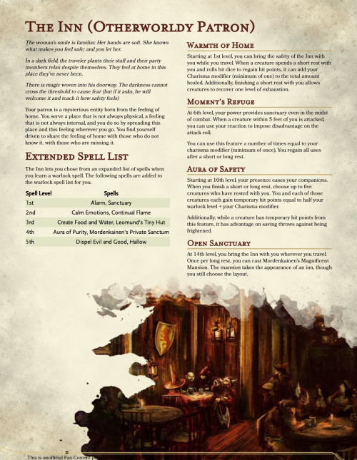 stone-stars:inspired by inn between’s inn and innkeeper, i’ve made a homebrew warlock patron! (artwo