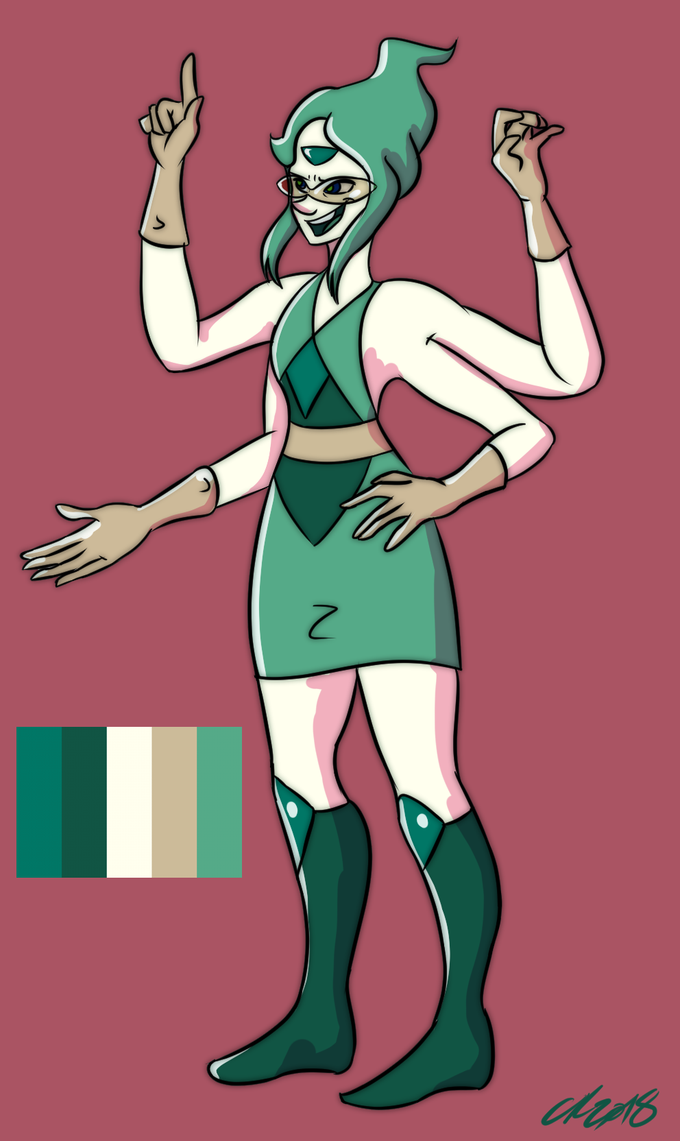 tassietyger:Meet Dioptase! A snarky, blunt but laid back fusion. Quick on her heels