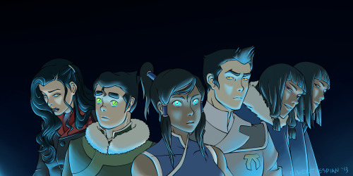 elventhespian:  Next Month… I was gonna take this further but I’m tired of it. So here you go. (Spins a noisemaker.) Close up are as follows: Korra (x)Mako (x)Bolin (x)Asami (x)Twins(x) I REALLY wanted to work in Varrick, Korra’s family and Katara’s