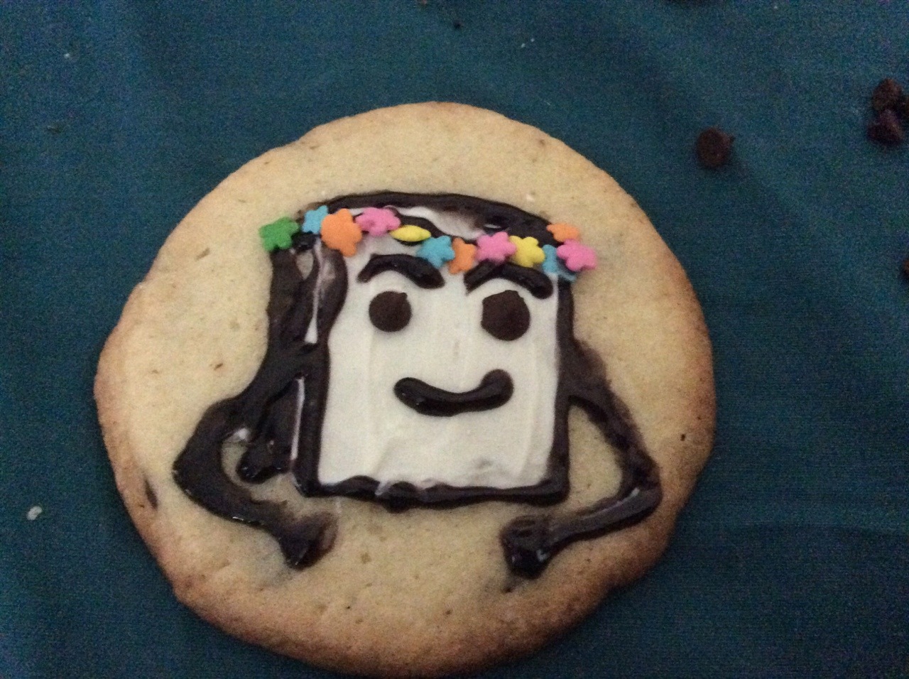 dragonheadskilax:  sketchbook with a flower crown cookie 