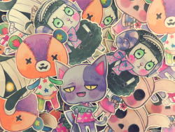 drawkill:  Animal Crossing stickers and Gengar/Clefable stickers now available for sale in my shop! Buy Here!