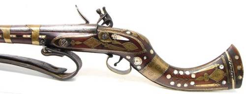 Afghan Jezail flintlock musket with Brown Bess lock, 19th century.from Collectors Firearms