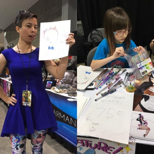 One of the highlights of my #momocon was getting a custom Caticature from Zella Riot in the artist&a