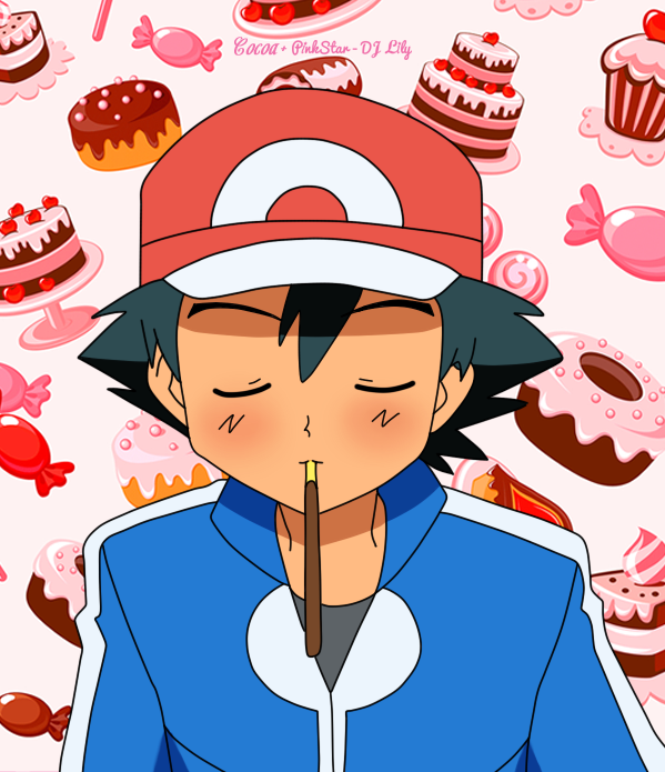 pinkstar375:  Eating pocky by RainbowRose725  
