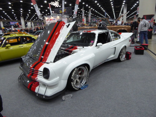 fromcruise-instoconcours:  LS3-powered Chevy Vega with IMSA race car-inspired looks. Just another of the high-end builds typical of the Detroit Autorama.