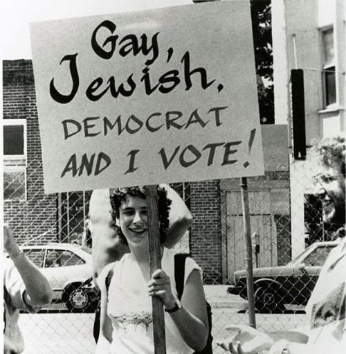 “Gay, Jewish, DEMOCRAT AND I VOTE!”, demonstrators at the 1984 Democratic National Conve