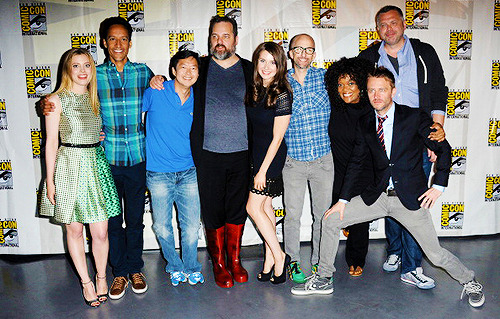 feyminism-blog:The Community cast, writers and creators at the  ’Community’ celebrating the fans dur