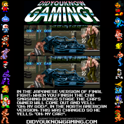didyouknowgaming:  Final Fight.  http://www.vgfacts.com/trivia/1857/