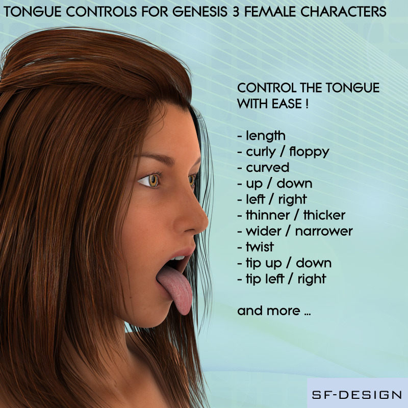 New Tongue Controls for Genesis 3 Female Characters by SFD! Do  you want to control