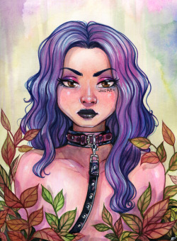 chainedusagi: audiovideomeow:  “IM”  new personal watercolor painting. trying to make a few pieces so i can display at a gallery coming up!  no nudity so ima reblog it here 