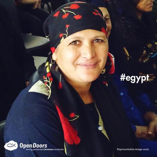 Badria, a Christian mother in Egypt, learned dressmaking and literacy skills through an Open Doors s