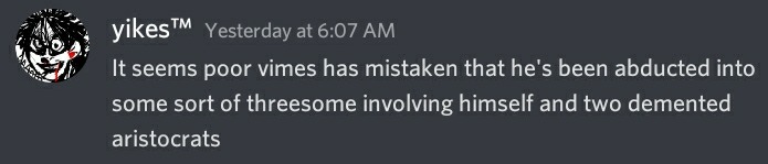 Image ID: Screenshot of a Discord message from OP that reads: