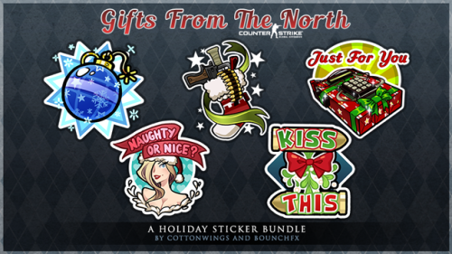 cottonwings:  Tis the season… for CS:GO holiday stickers! It’s my first try and I’m super excited to see it completed with bounchfx. He did a great job on the holographic and foil versions. Check it out right here. 