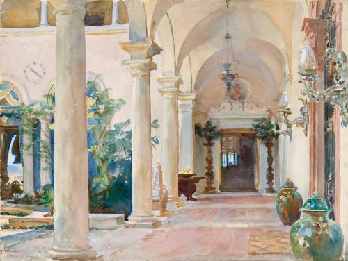 laserrenissima: The Loggia, Vizcaya C. 1917. John Singer Sargent (American, 1856-1925)