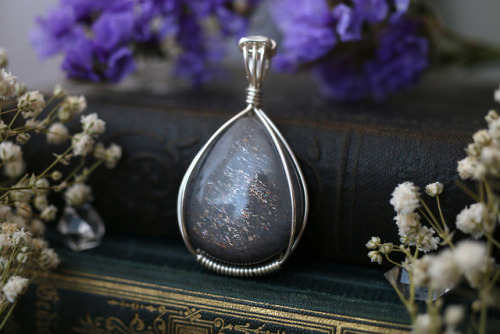 Beautiful sparkling &amp; shimmery sunstone pendants in sterling silver handmade by me.Available