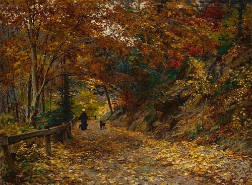 artballetoperaclassical: Olga Wisinger Florian (Austrian, 1844-1926) - Falling Leaves, 1899oil on ca