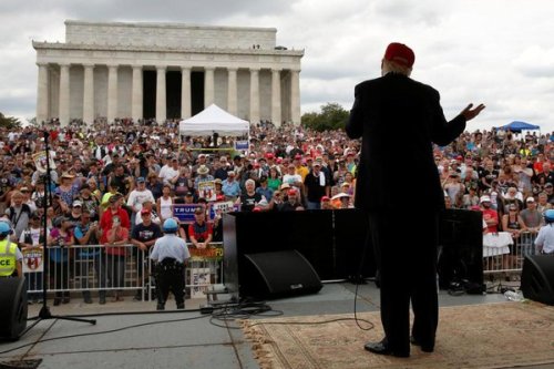 Thousands of bikers came out to see Donald Trump yesterday in Washington D.C.No sneaky Bernie suppor