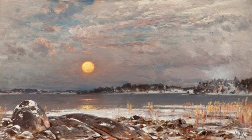 Early Spring Moon by Magnus Hjalmar Munsterhjelm (Finnish, 1840–1905)
