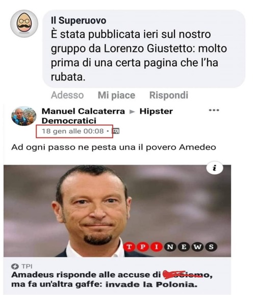 Una certa pagina chiamata &ldquo;il superuovo&rdquo;, nonostante siano anni che vive alle sp