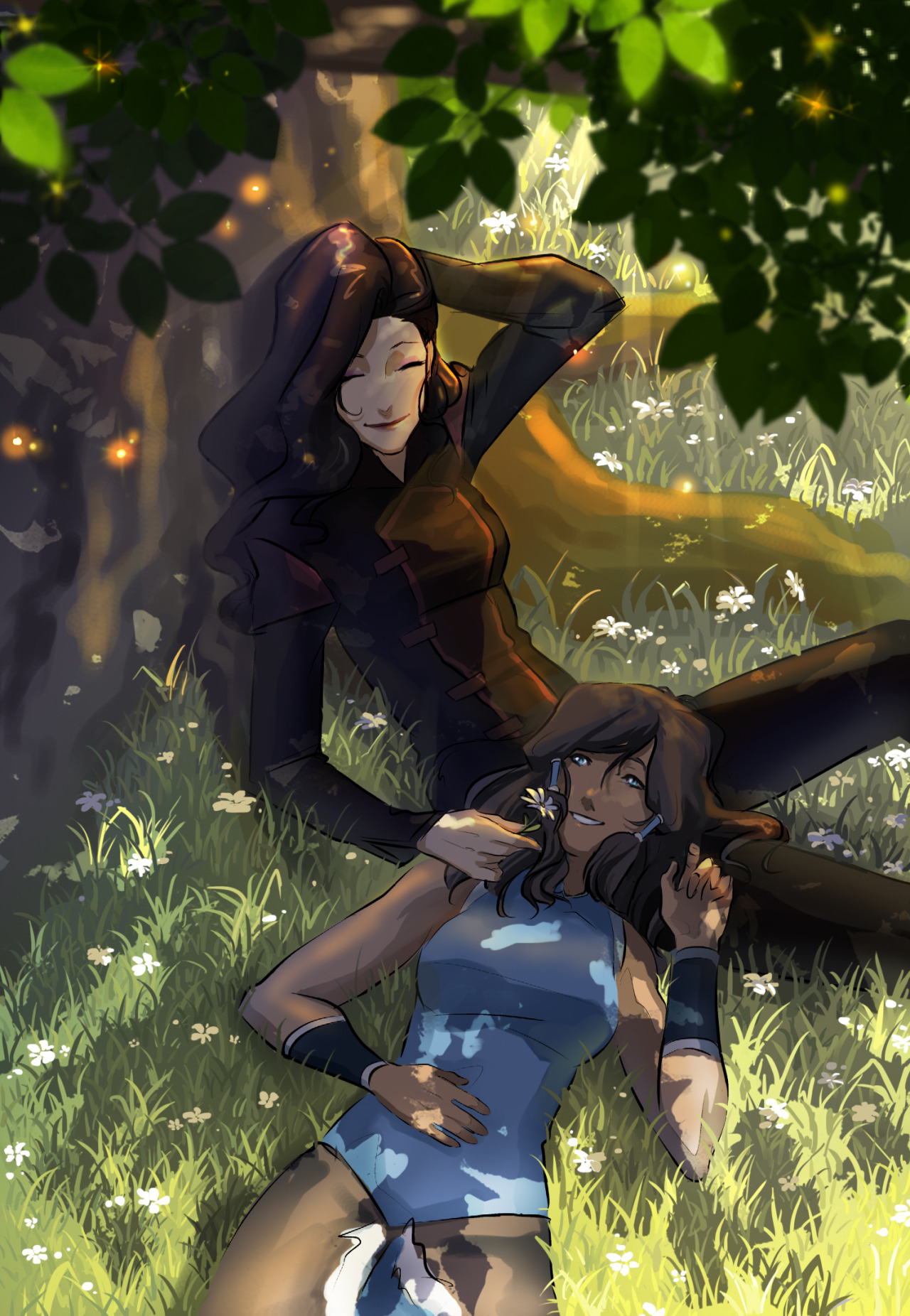 sh-inik:  Korrasami commission for kblixen !  and a little bonus gif :D   &lt;3