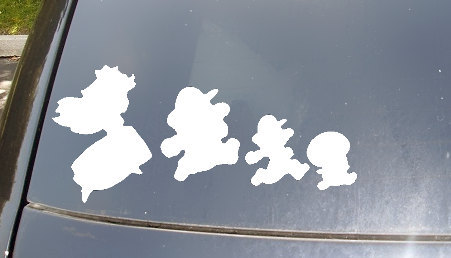 otlgaming:  MARIO FAMILY DECALS FOR YOUR CAR Epic Family Decals (formerly Kelly Creations