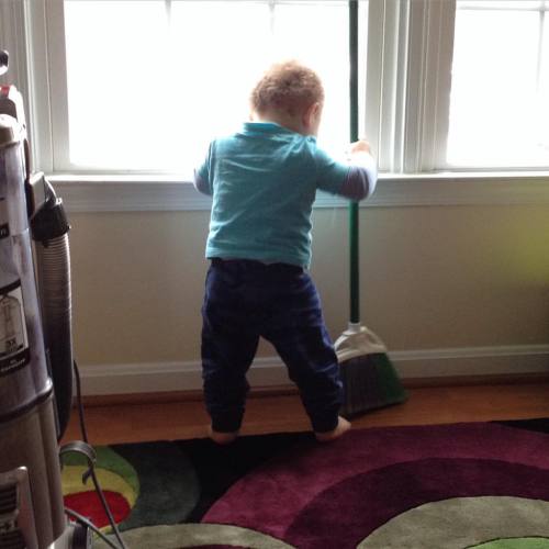 Day 15. Despite A Chest Cold And A Runny Nose, This Little Guy Insisted On Helping Me Clean Up After