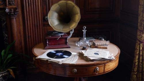 Edwardian Gramophone at Sewerby Hall, North Yorkshire, England.