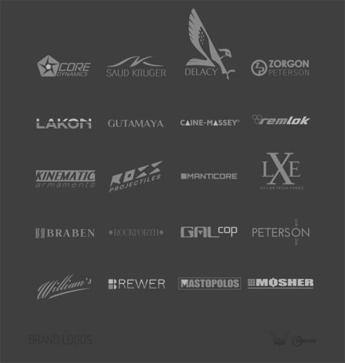 ryvax:  Some logos I designed for the various ship and weapon manufacturers , mining companies and other consortiums in Elite:Dangerous.