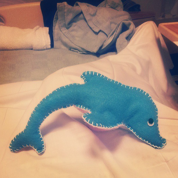 Made a #dolphin in the hospital! #mskcc #sewing #felt #stuffedtoy / on Instagram http://bit.ly/14MHn7g