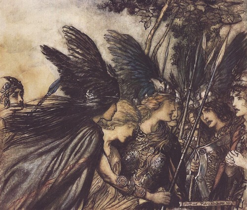 magictransistor:Arthur Rackham, The Rhinegold & The Valkyrie [Richard Wagner], 1910.