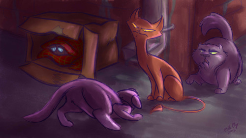 aliceapprovesart:Cat OmensThought more about this feline au and even came up with a little story:Azi