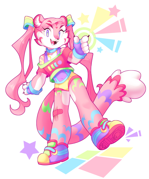 frogbians: rainbow tiger gal Ooo, love the colors! <3