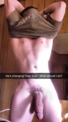 southofdallas:  I never expected my “straight as an arrow” roommate to change in front of me and never ever expected him to be so huge!   What fucking tease. He def noticed my boner afterwards…he kept smirking. So fucking smug.