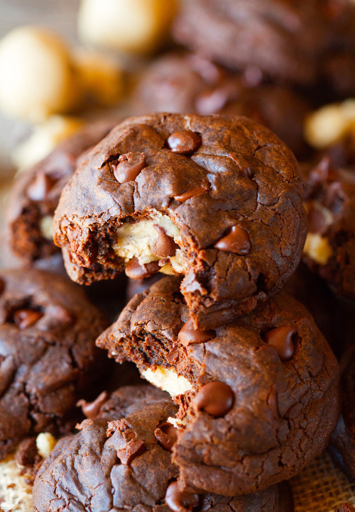 Cookie Dough Stuffed Chocolate Cookies | Deliciously Yum