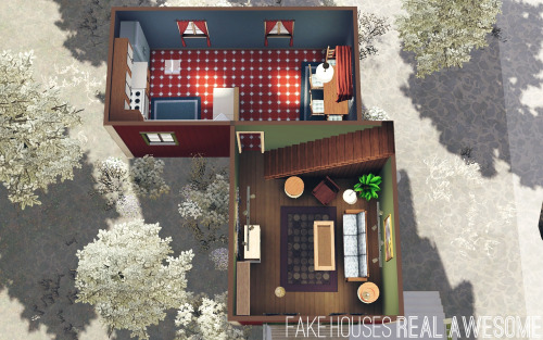 The Moxie
• 20x20 lot (#1 Mottes Street in Fharhond Glacier)
• §29,228 | §19,354
• 2 bd/1 ba
This one is named after the Sim who lives here in my own game. I built it for personal use, and I’m now sharing it with you all because I’m cool like that....