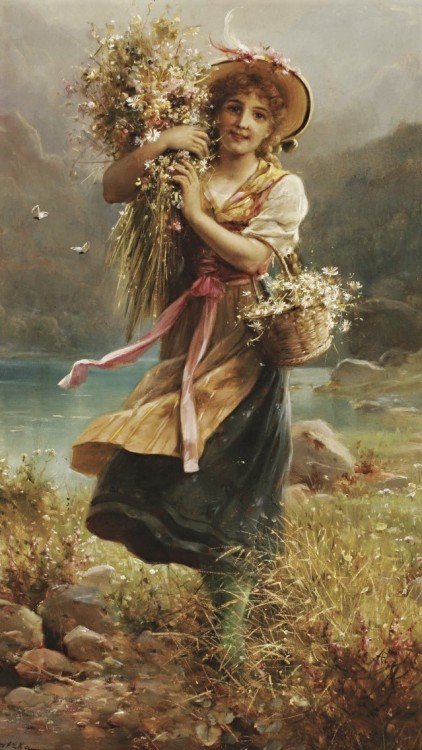 die-rosastrasse: Autumnal vibes in paintings by Hans Zatzka and Emile Eisman-Semenowsky