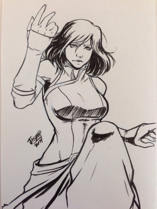 jaisamp:  Tackling Inktober and the season 4 premier excitement in one! (Already a day behind) Gotta work on my inking skillz too. Also, I had this hair cut like 2 days before Korra did! I need to cosplay her so bad.