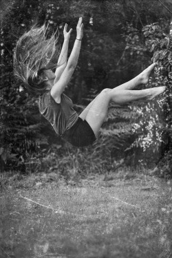 black-and-white:  Falling through a photograph (by _lookingglass☂)  falling