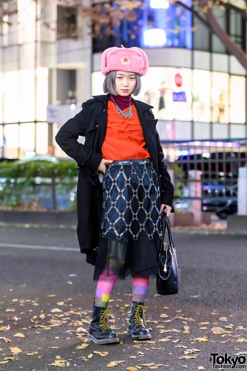 19-year-old vintage-loving English-speaking vegetarian Japanese student Yuria on the street in Haraj