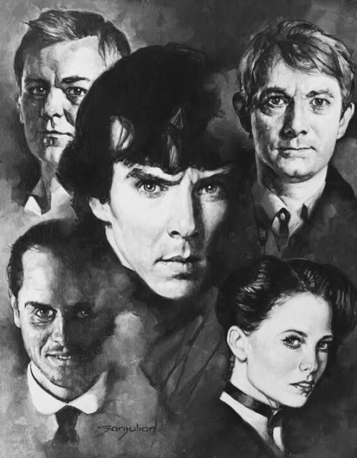 jeremybrettholmes: collinsportmaine: Sherlock Holmes by Manuel Perez Clemente These are INCREDIBLE. 