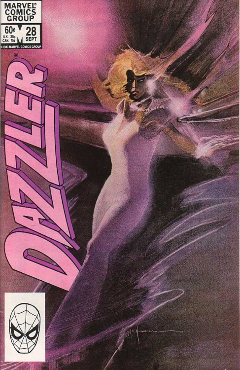 Dazzler #28 cover. 1983. Art by Bill Sienkiewicz.