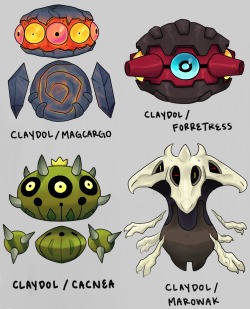 fox-draws:Some Claydol Variations! creepy an awesome! &gt; u&lt;