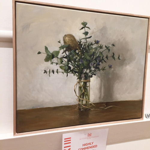 Pleased to say my painting ‘Still life with Australian natives’ was awarded highly comme