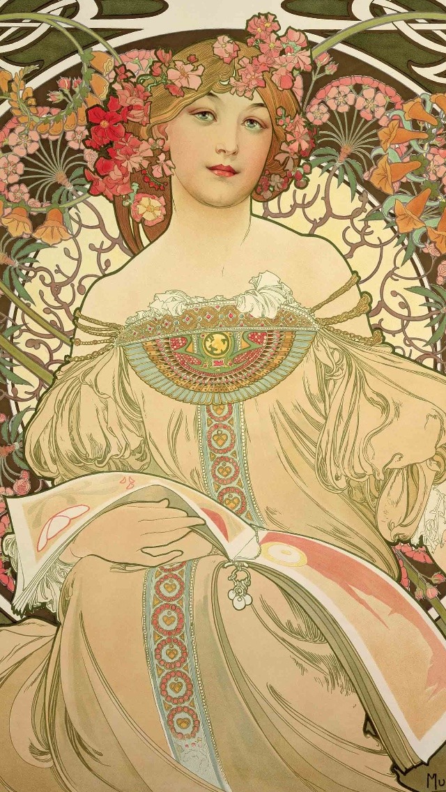 Diane Duane Chaotic Spooky Alphonse Mucha Iphone Wallpapers