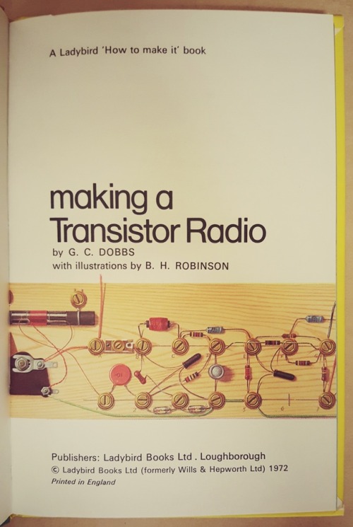 Charming art and design in the original ladybird books.  Making a transistor radio, 1972.