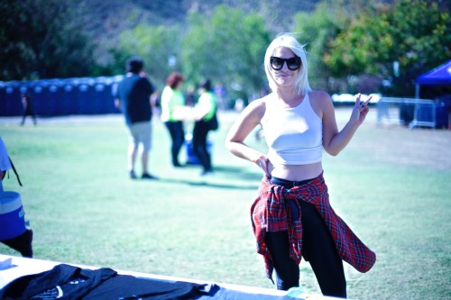 Julia representing Shop Dark/The Pulse Theory out at Knotfest 2014 photo cred: Alex Curtis