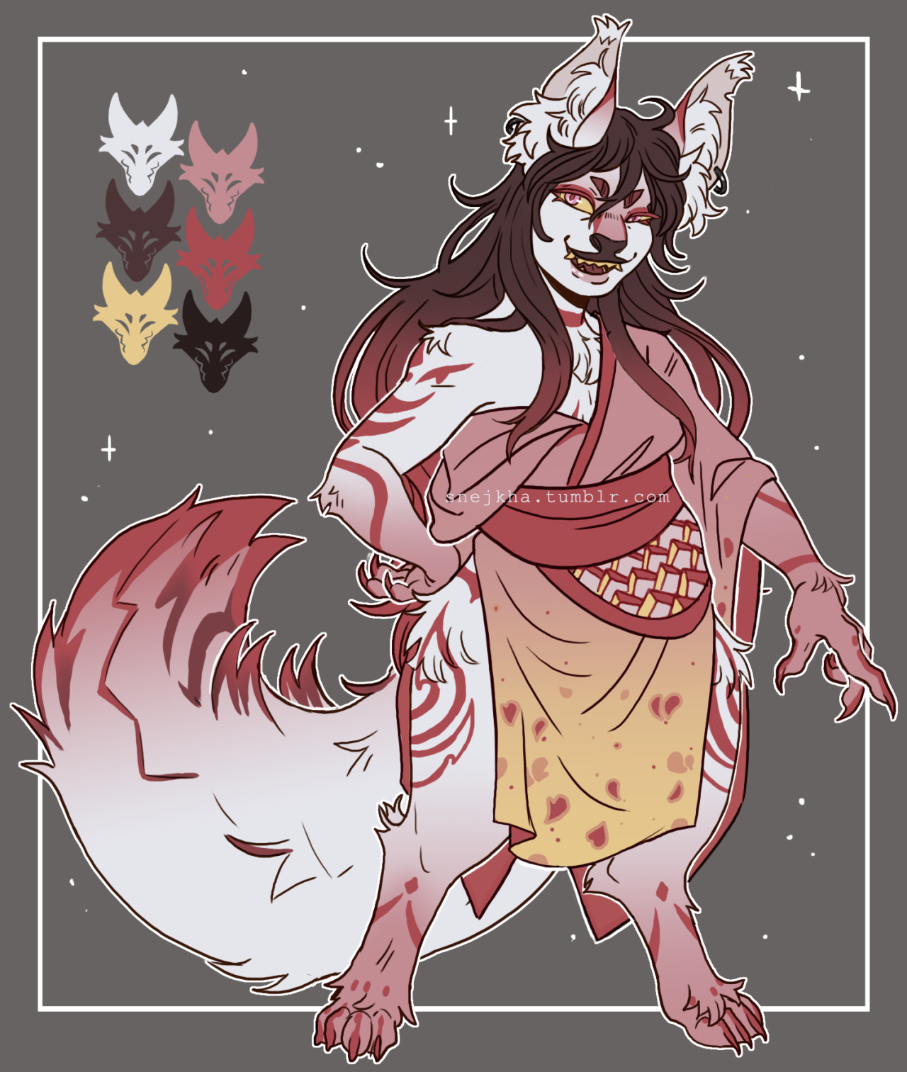 Kitsune that belongs to @monstrous-ideas /// #my dumb art #monstrous-ideas#kitsune #im returning to my past of just using a round brush for everything and its very fun